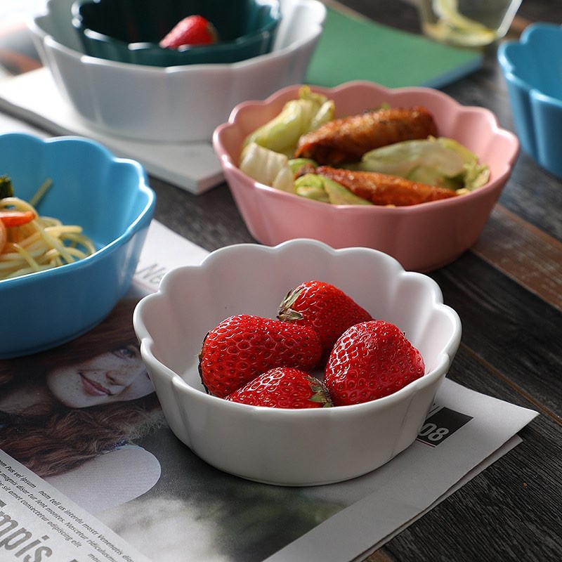 MANGKOK SAJI KERAMIK BENTUK BUNGA ANEKA WARNA PILIHAN/MANGKOK SUP/MANGKOK UNIK