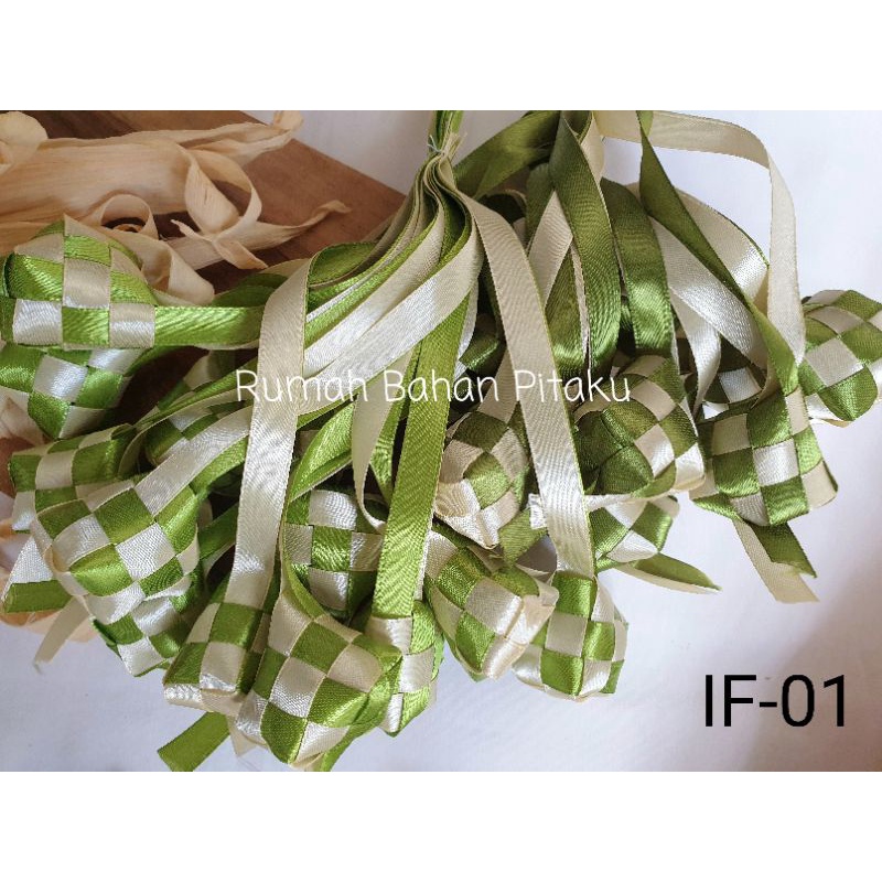 

(IF-01) APLIKASI IDUL FITRI/LEBARAN KETUPAT UK. 3,5 X 3,5CM, HAMPERS, HARGA per-IKAT (ISI 6 KETUPAT)