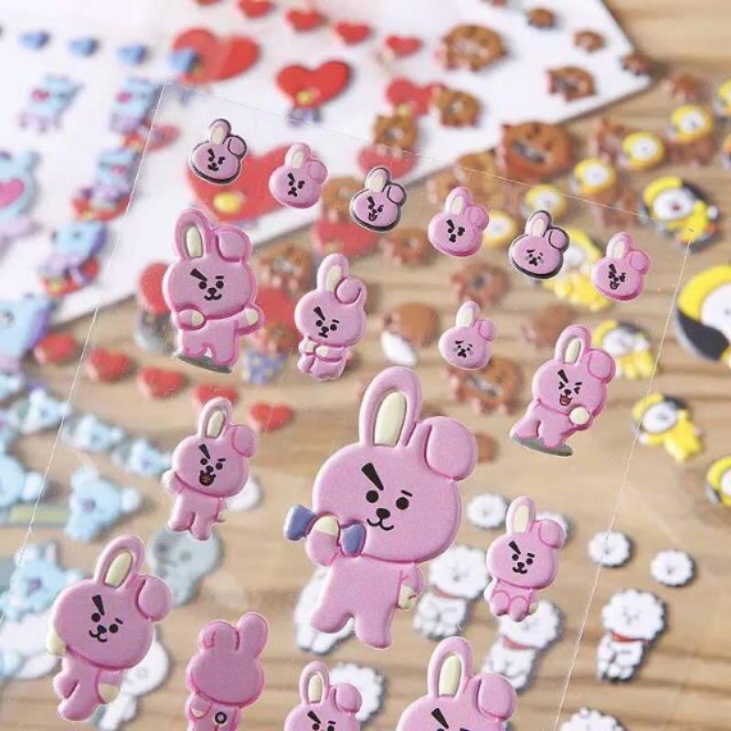 

BOS88 Sticker Kpop B TS DIY bubble 3D sticker karakter