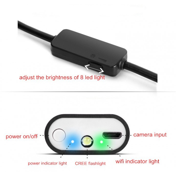 Wifi Endoscope Camera Android 720P Iphone Borescope Waterproof Camera Endoscopic 3M/5M-4