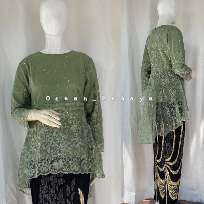 kebaya wisuda/ stelan / kebaya modern/ ocean kebaya/ kebaya brokat tulle gotik rempel • JEY.934818