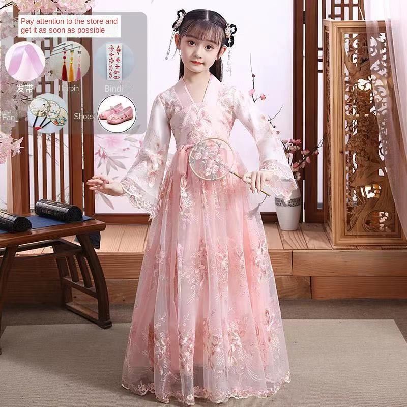 Hanfu girl children's ancient costume super immortal Chinese style autumn costume immortal 12-year-o