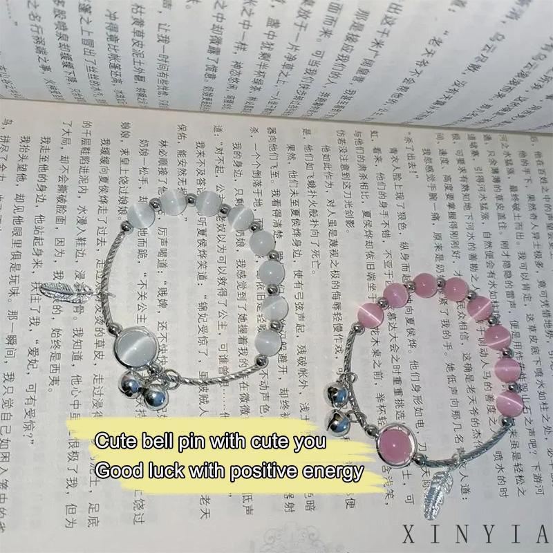 Xia.id Gelang Tangan Wanita Desain Bulu Hias Opal Simple