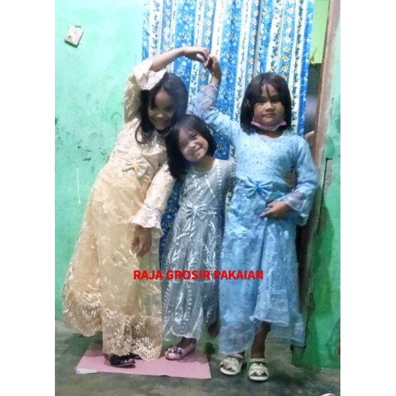 Baju Gamis Anak Rara Full Brukat Premium Usia 2-12 Thn/Baju Pesta Anak