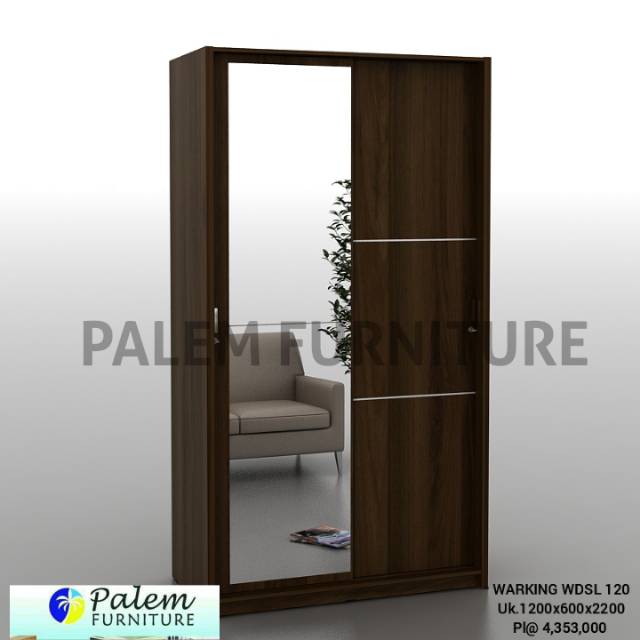 LEMARI 2 PINTU SLEEDING KACA PRO DESIGN