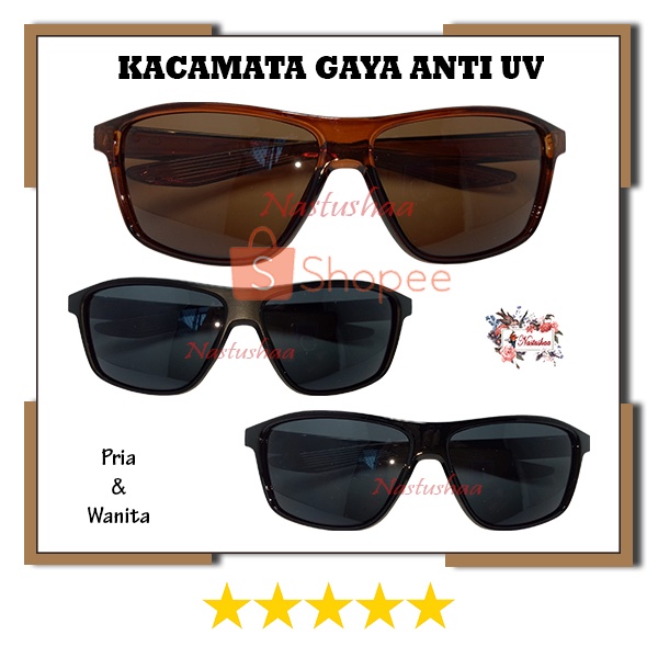 KACAMATA HITAM GAYA SPORTY FASHION KEREN LENSA ANTI SILAU UV400 FRAME PLASTIC SUNGLASSES OUTDOOR UNISEX