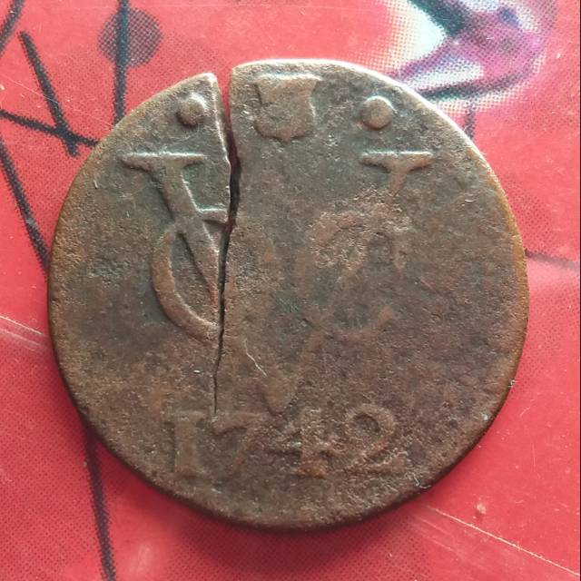 B4 .Koin Kuno VOC 1 Duit Utrecht Thn 1742 Tahun Langka