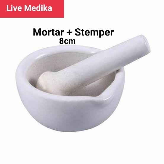 mortar 8 cm obat / alat Penumbuk obat / penggerus obat / mortir obat