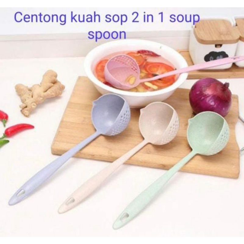 Centong Kuah Sendok Sop 2in1 Sendok Saring Sayur Soap soup