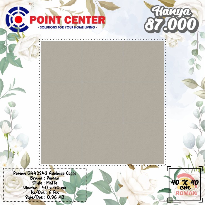 TERMURAH ROMAN KERAMIK 40 X 40 G442242 ADELAIDE COFFE