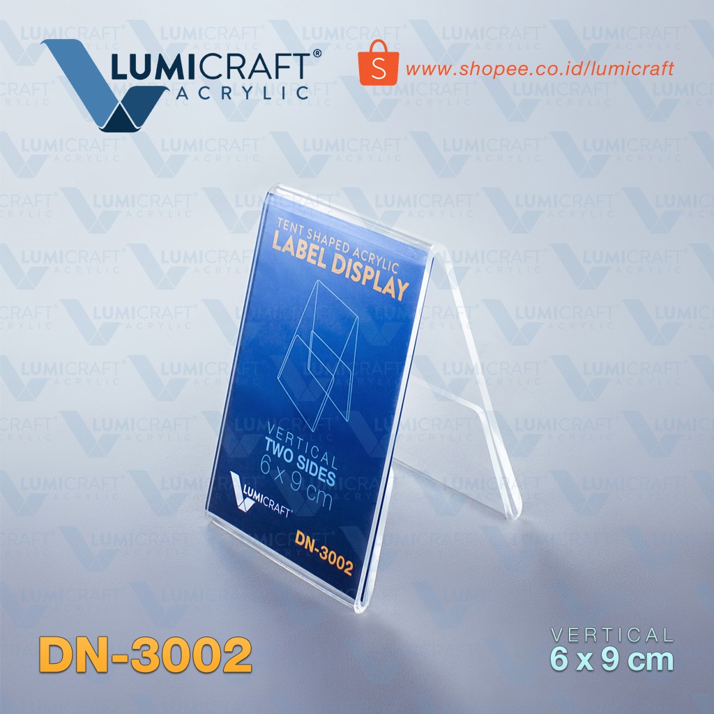 

Akrilik Nomor Meja Model Tenda / Acrylic Label Display ukuran 6 x 9 cm Vertikal | Lumicraft DN-3002