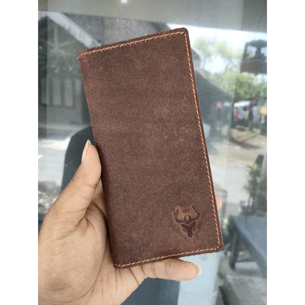 Dompet kulit pria wanita wr.leather kulit sapi asli crazy horse vintage