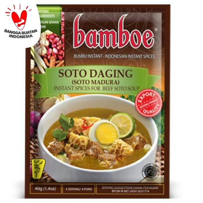 

Instan-Masak-Bumbu- Bamboe Bumbu Soto Daging 40 Gr -Bumbu-Masak-Instan.