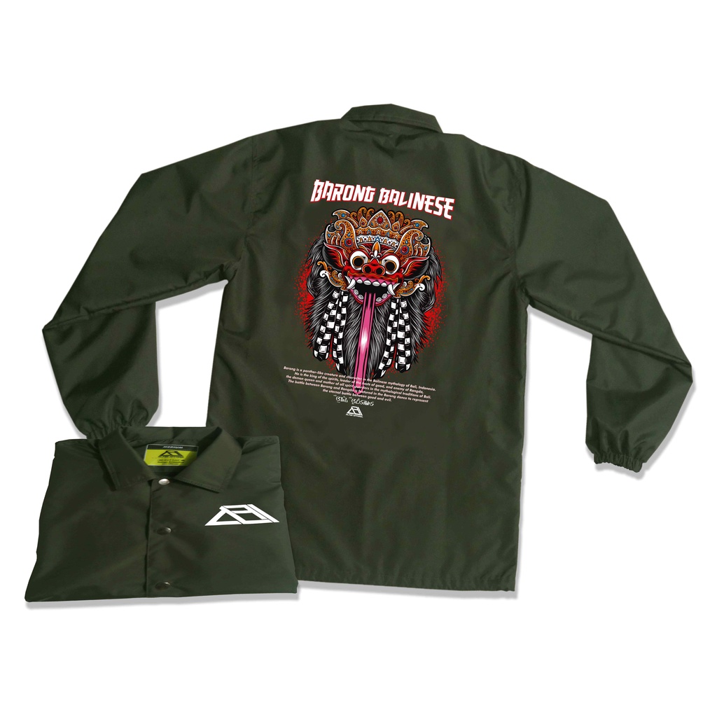 ALFIBI Jaket Coach Waterproof - BARONG BALINESE Edition - Berkualitas - Jaket Pria - Jaket Unisex