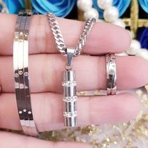 Titanium set perhiasan silver 190108
