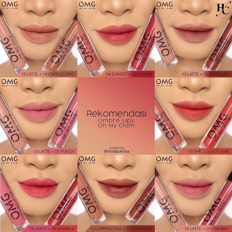 OMG OH MY GLAM Paket Ombre Lipcream matte 2 pcs