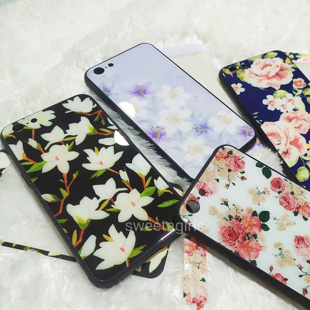 Casing Oppo A71 Premium Case Glossy Floral + Anti Gores - sweetacase.id - Motif Floral / Bunga - Bisa Bayar Ditempat / COD / Casing Terbaru / Karakter Lucu / Casing Floral / Bunga / Case murah / diskon / Import / Sosialita