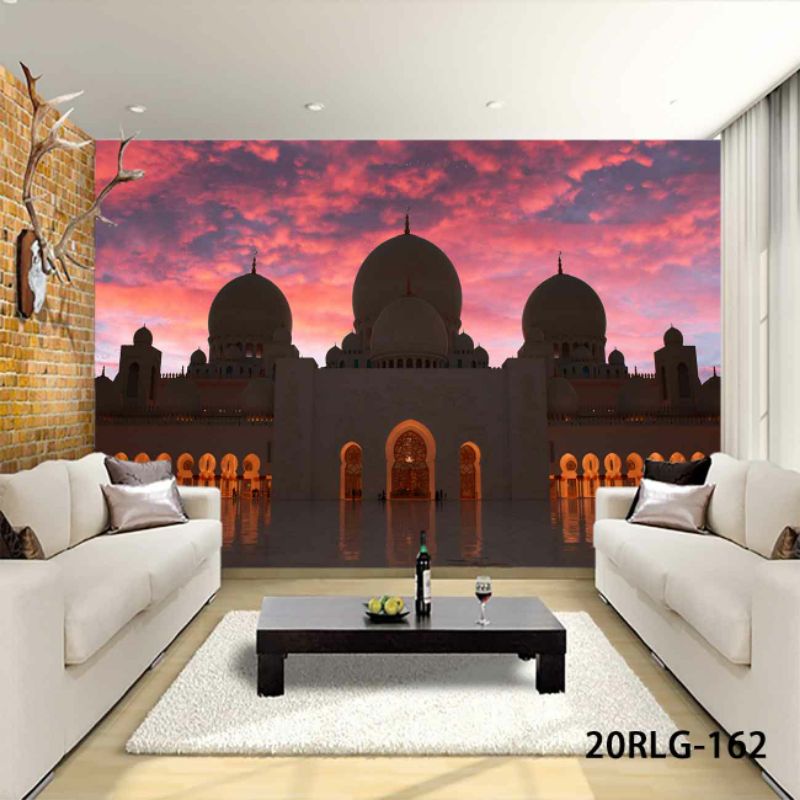 Wallpaper Dinding 3D Custom Islami Masjid di Waktu Senja (20RLG-162)