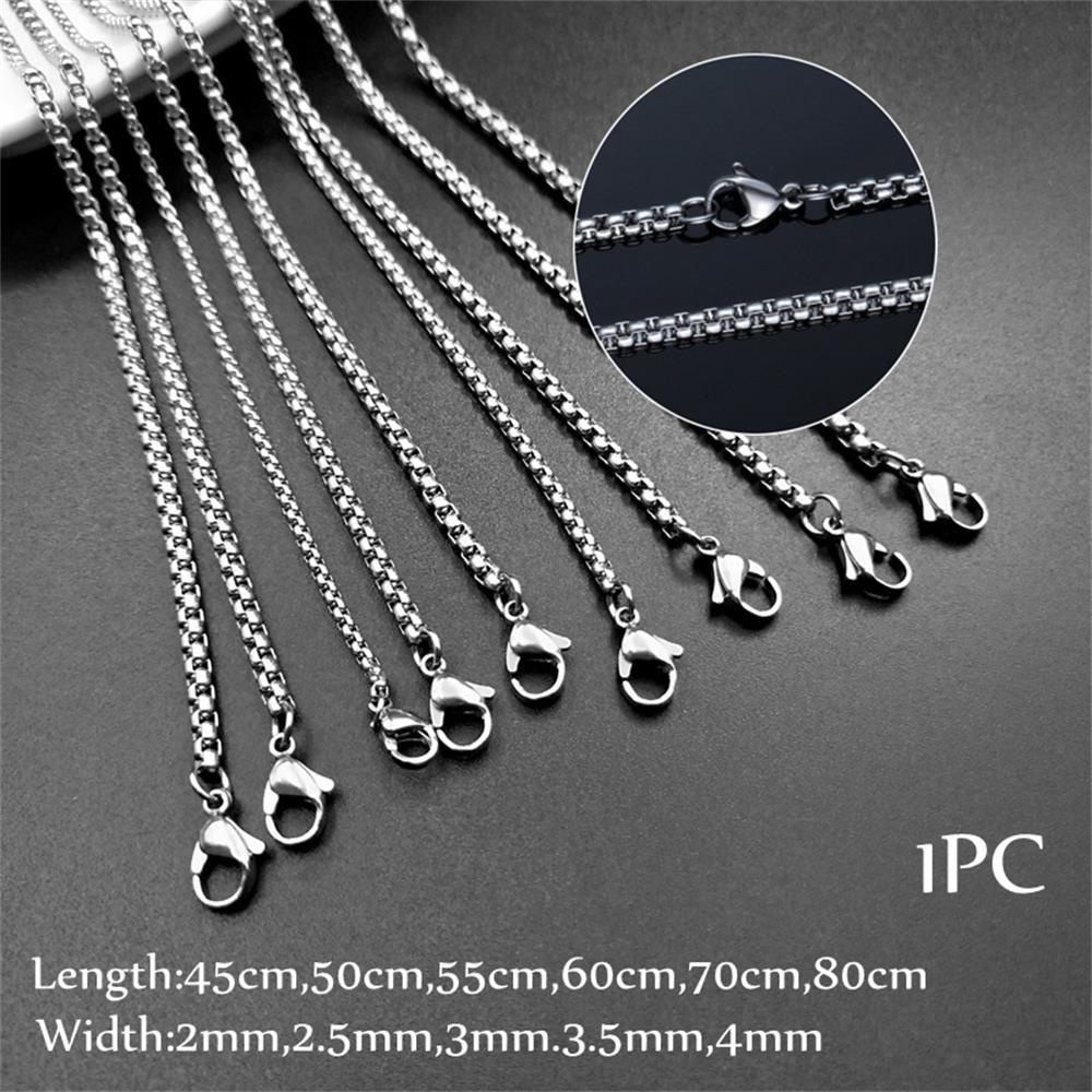 Top Kalung Stainless Steel Perhiasan Wanita Pria Pernyataan Warna Silver