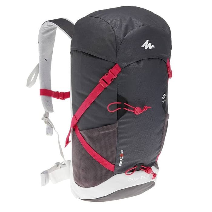 QUECHUA Tas Gunung / Carrier 20 Litre Dark Grey-Pink ORI DECATHLON