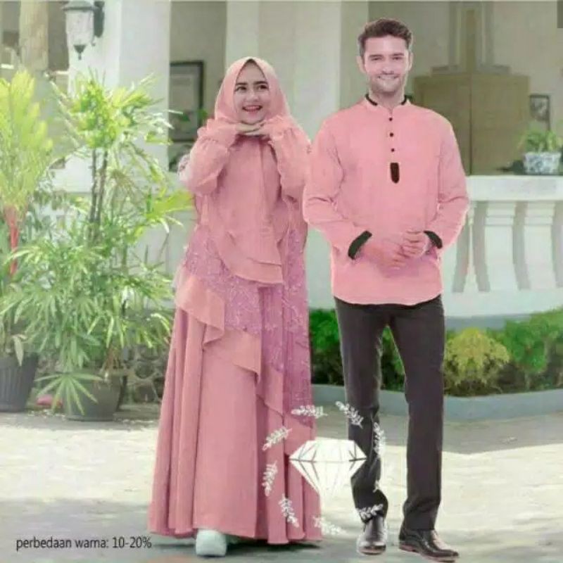 Gamis Couple Muslim Terlaris Baju Pasangan Sarimbit Cocok Buat Kondangan Tunangan Couple Murah Shopee Indonesia