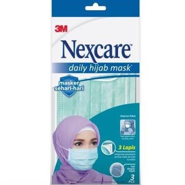 [PROMO] Masker NEXCARE HIJAB SACHET (1 Pack Isi 2 pcs) 3 ply Daily Saset Headloop Murah 3M 3ply ORI