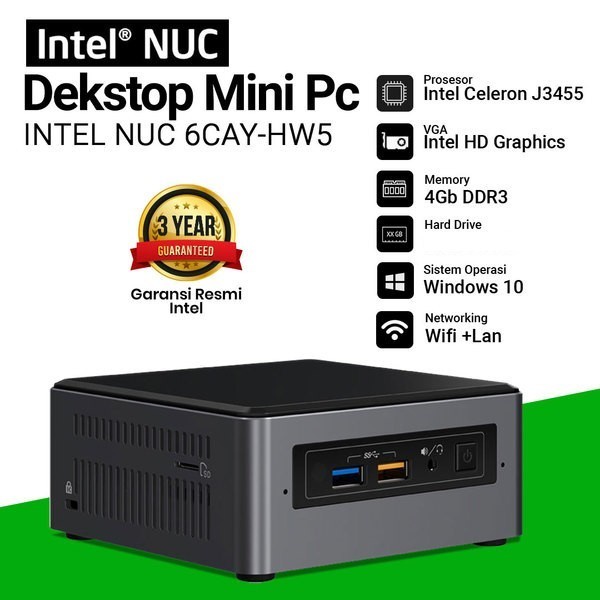 Mini PC Intel NUC6CAY-HW5 Celeron | 4GD3 | WIN 10 + SSD 120GB | NUC