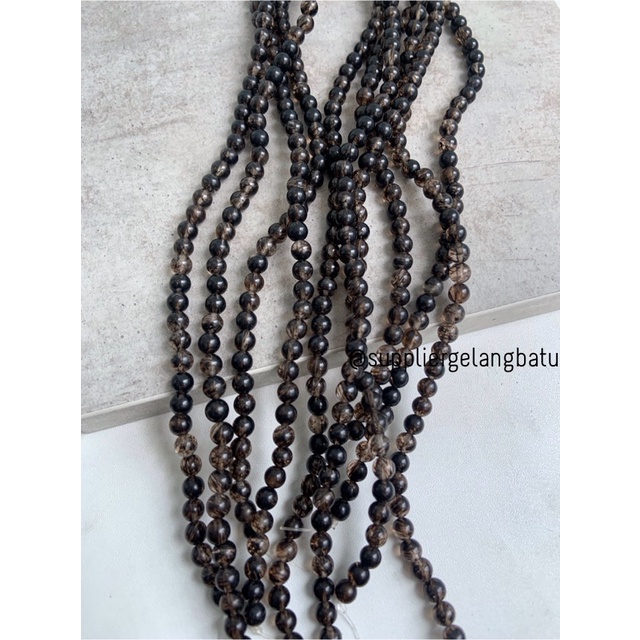 natural batu bulu monyet hitam 6mm kristal black media kesehatan akik