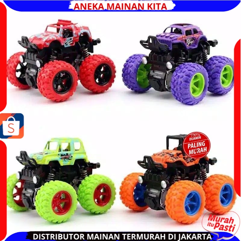 (BISA COD) Mainan Anak Monster Zap stunt Mainan Mobil Jip Zap Jeep Zep Jep Truck Off Road 4 Drive Inertial Bigfoot Jeep Toys 360 derajat