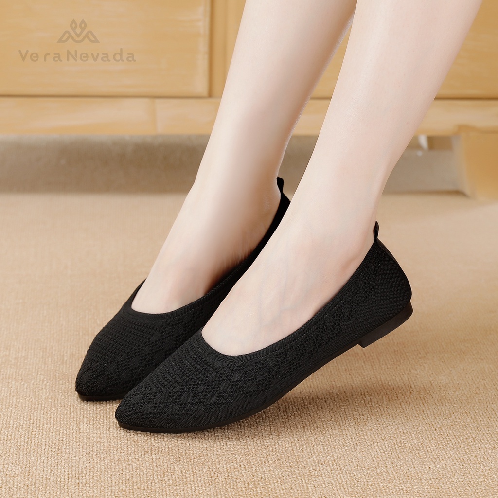 Image of Vera Nevada Sepatu FlyKnit Flat Slip On Wanita Shoes A18 #3
