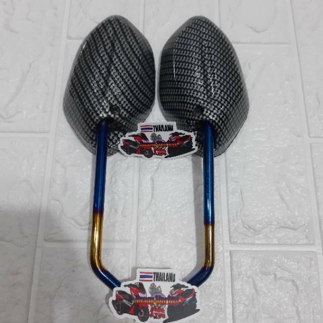 SPION BEAT STANDAR CARBON TWOTONE HONDA PCX BEAT VARIO SCOOPY REVO SUPRA KHARISMA DLL