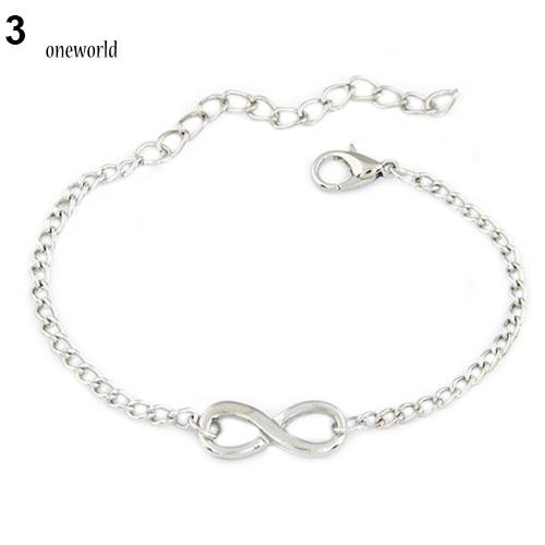 OW Gelang Rantai Liontin Simbol Infinity Bahan Metal Adjustable