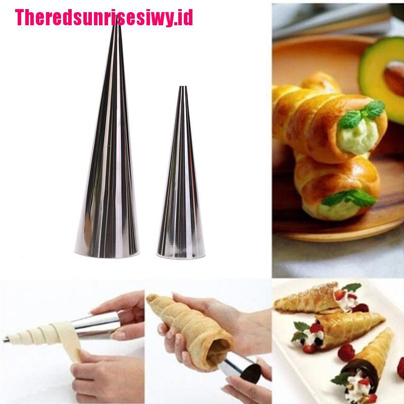 1 Pc Tabung Kerucut Spiral Bahan Baja Untuk Alat Baking Roti Croissants