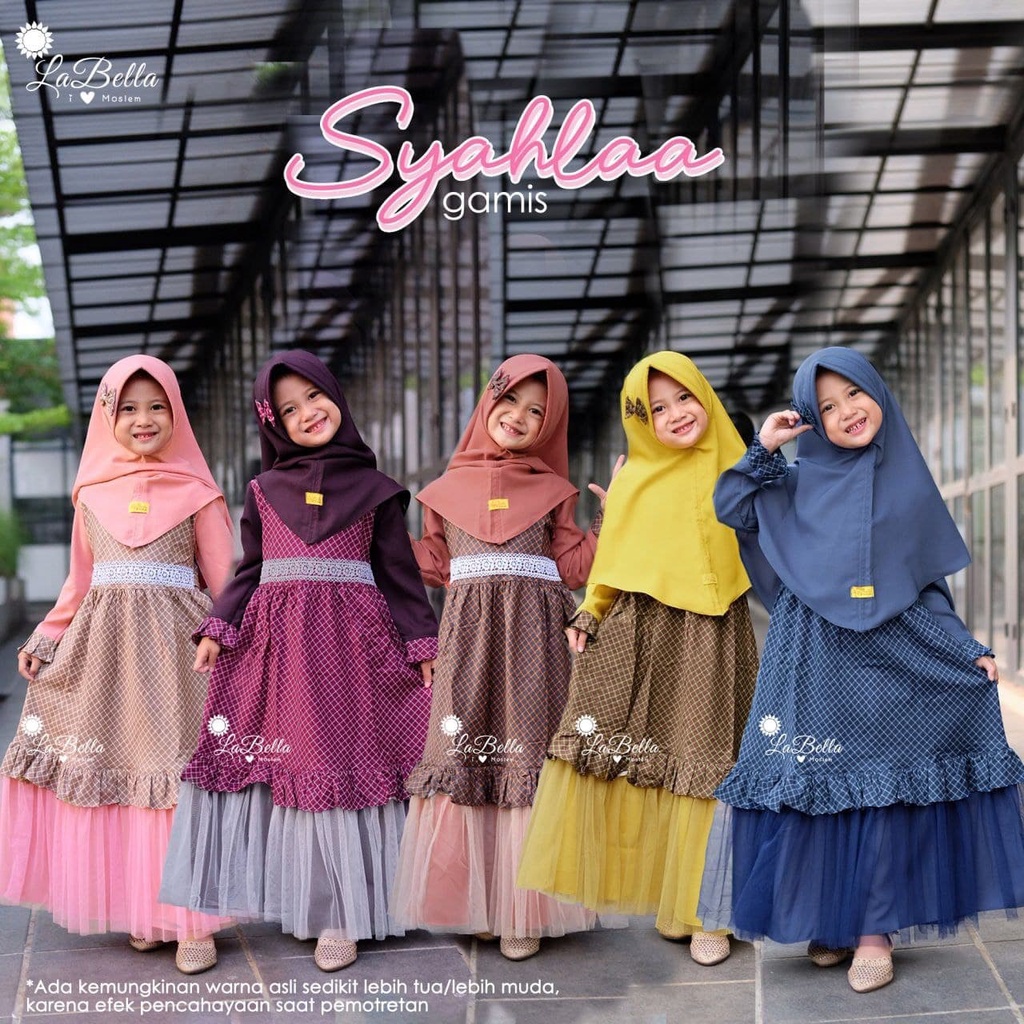 Gamis Anak New Syahlaa Labella / Gamis Anak tutu labella Original