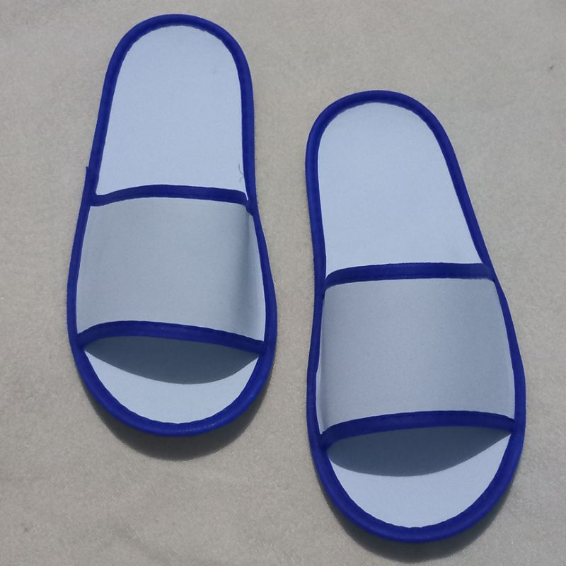 COSTUM SABLON SANDAL LANTAI /HOTEL # SLIPPERS SEPOND 4 ML MIN ORDER 100 PASANG-List biru