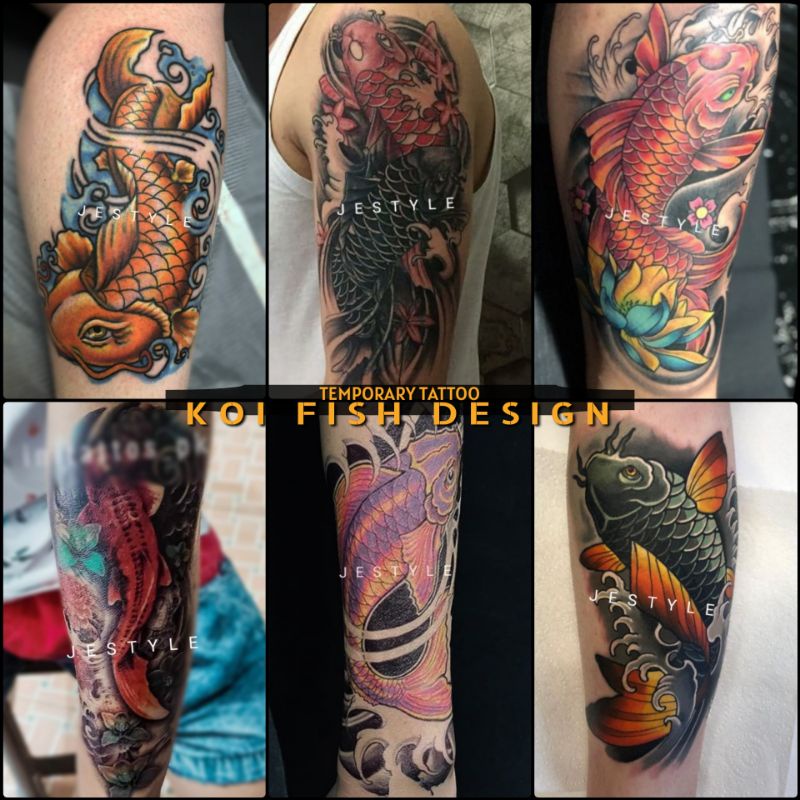 Tatto Temporer Ikan Koi Fish Design Senilai Rp16 700