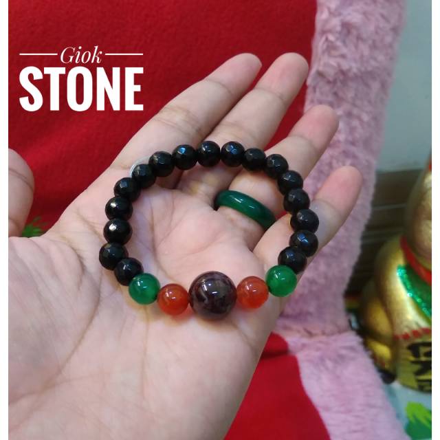Kombinasi black onix dan garnet natural