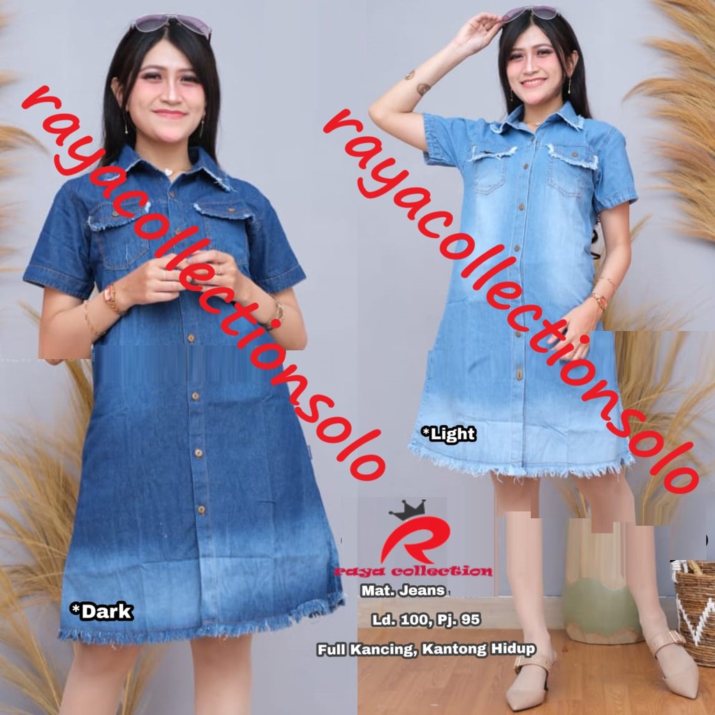 ZARINA DRESS JEANS FASHION WANITA MODEL RAWIS ORI RCS