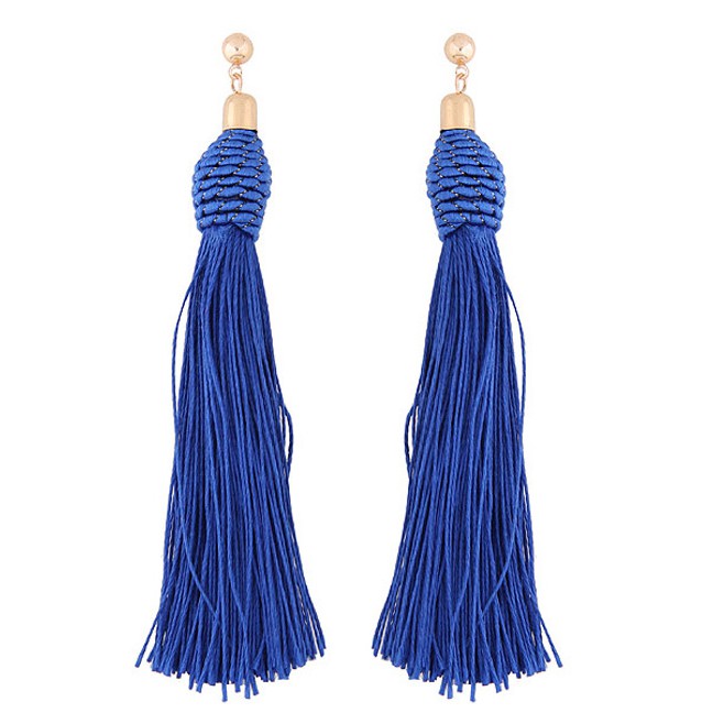 LRC Anting Tusuk Bohemia Tassel Decorated Earrings