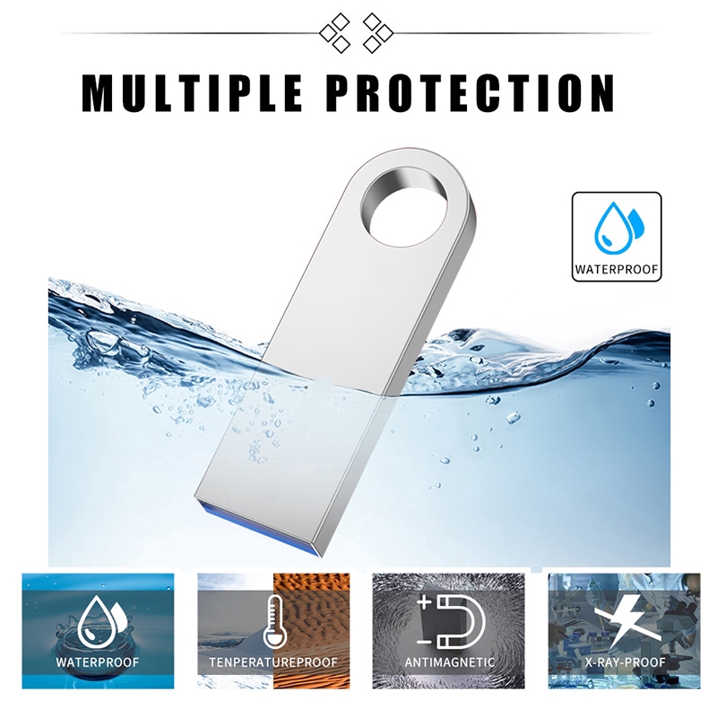 Flashdisk 128GB USB Flash Drive Waterproof Metal Memory Unit 2.0 64GB/32GB/16GB/8GB/4GB High Speed USB Memory Disk