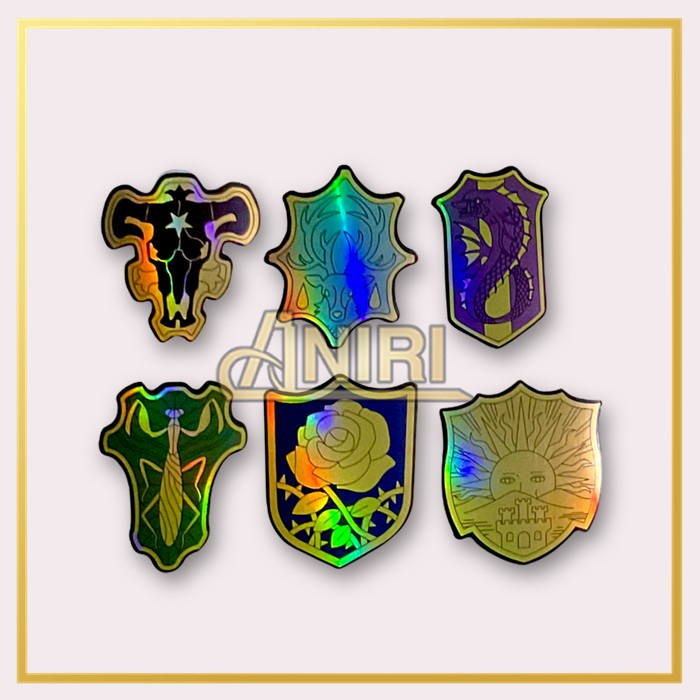 

Stiker Hologram Logo Anime Black Clover isi 12