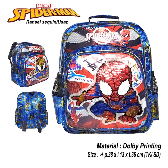 Tas Ransel Anak Laki-laki sekolah SD SEQUIN Karakter Super Hero Terbaru !!!