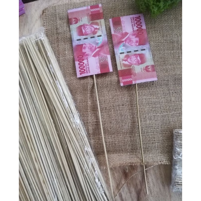 Tusukan buket uang 50pcs - tusuk buket uang - lidi tusuk buket - tangkai buket uang - bahan craft