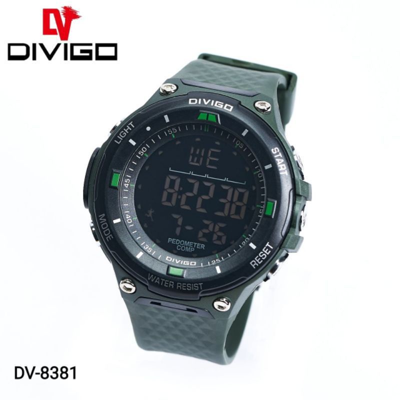 (Grosir)Jam Tangan Pria Divigo Digital Light Anti Air Strap Karet/ Rubber(Terima Cod)