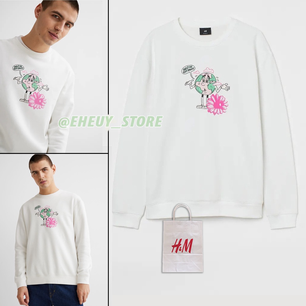 Crewneck H&amp;M Help Me Out Buddy Sweater HnM wanita pria