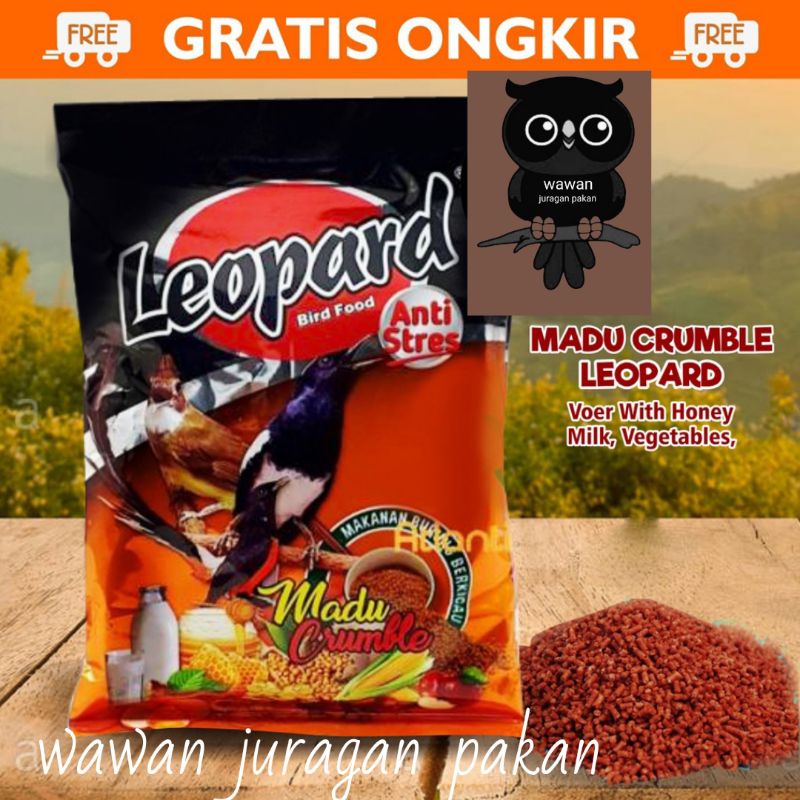 pakan burung, leopard madu crumble