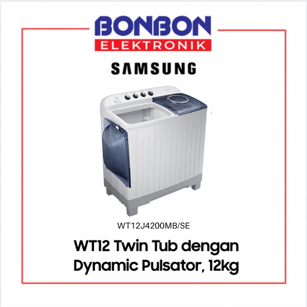 Samsung Mesin Cuci 2 Tabung 12KG WT12J4200MB/SE