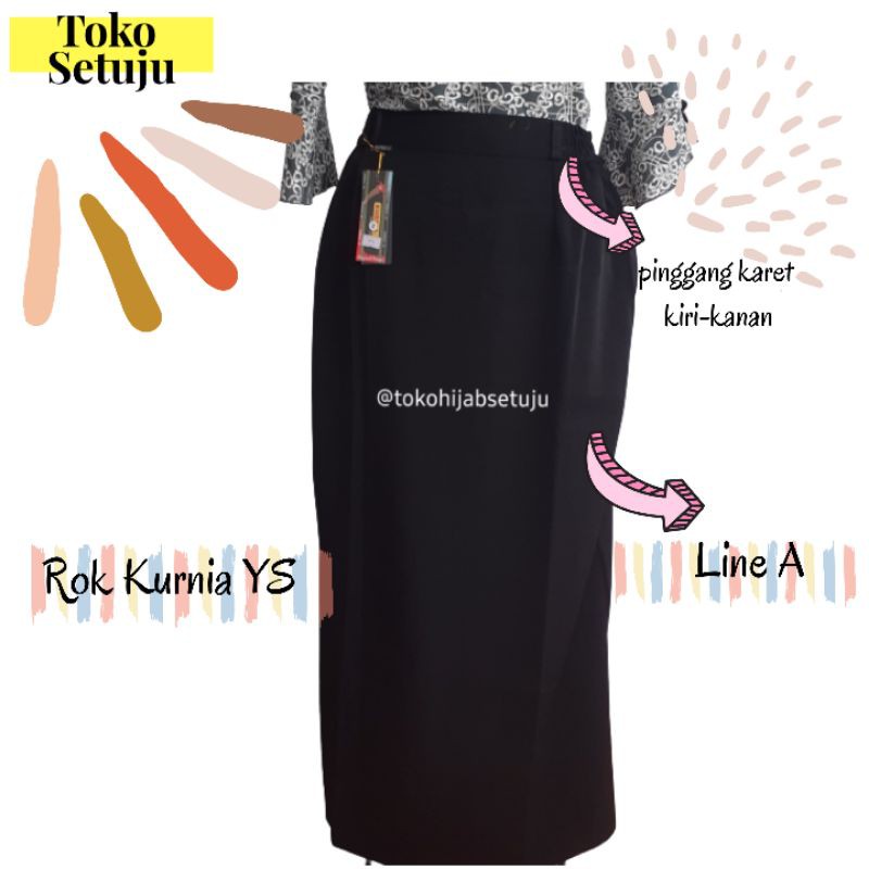 Rok Dasar Kurnia Ys. Pinggang Karet Ukuran standar (S,M,L,XL)