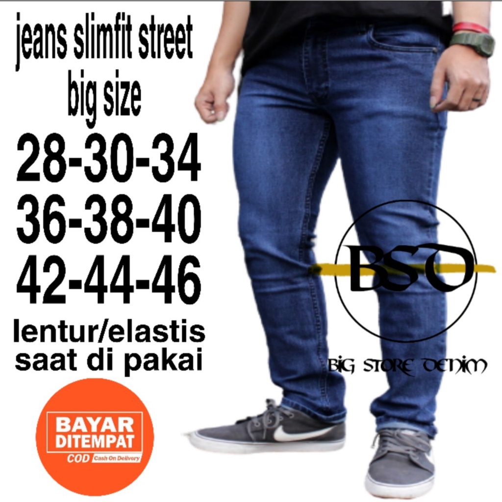BIG STORE DENIM -  BIG SIZE Celana Jeans Pria JUMBO Celana Panjang Pria Slimfit BIG SIZE JUMBO