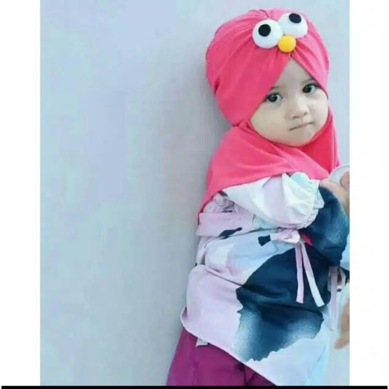 JILBAB ANAK ELMO / EMOTICON USIA 0-3 TAHUN